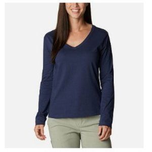 Women's Columbia Sapphire Point Long Sleeve Shirt Blue Medium